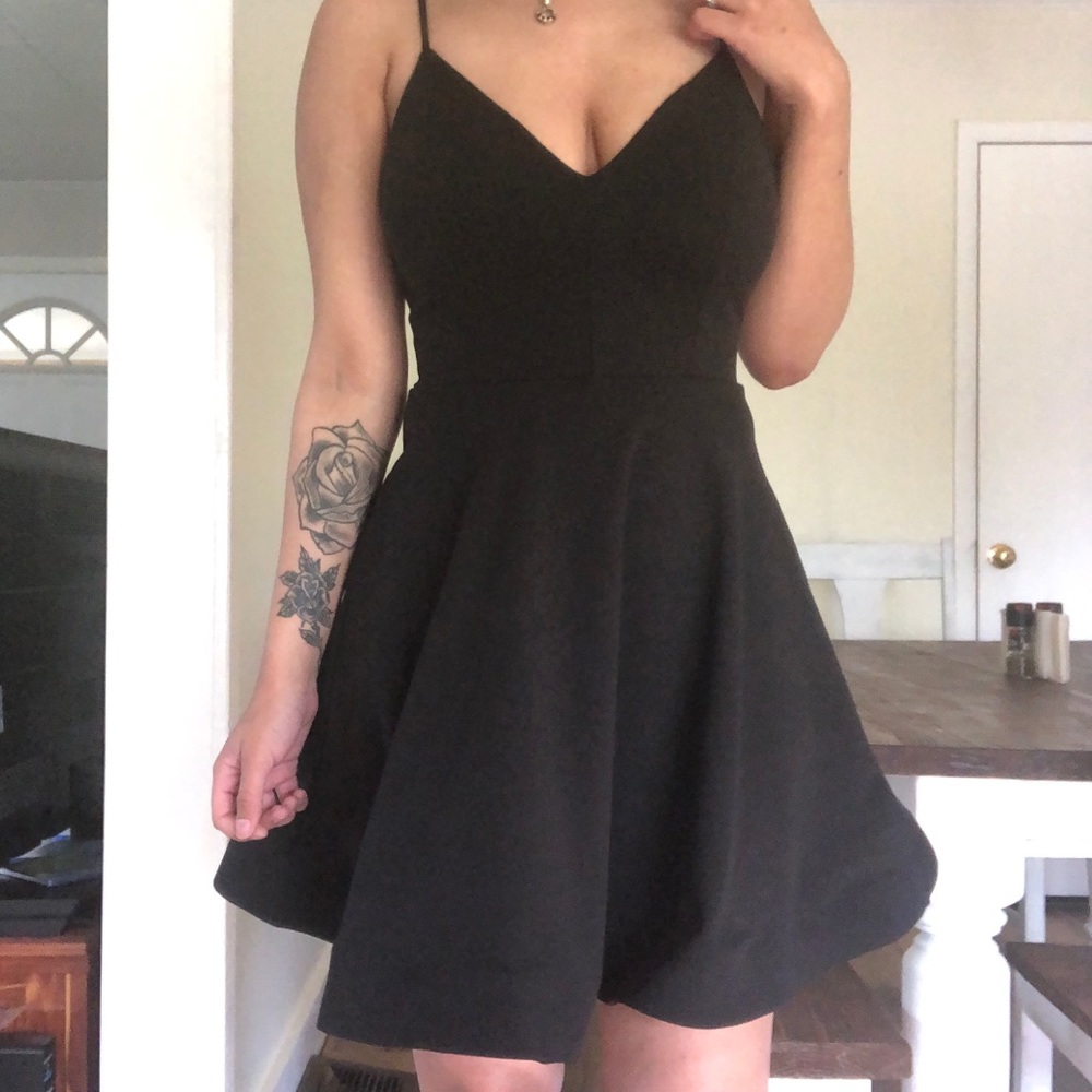Fashion Nova Black Flared Dress